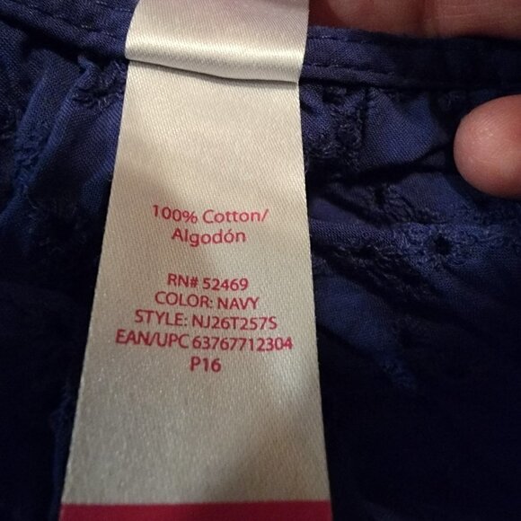 No Boundaries Eyelet Blue Summer Crop Top. Asymetrical Bottom-  Size XL (15-17) - Picture 5 of 6